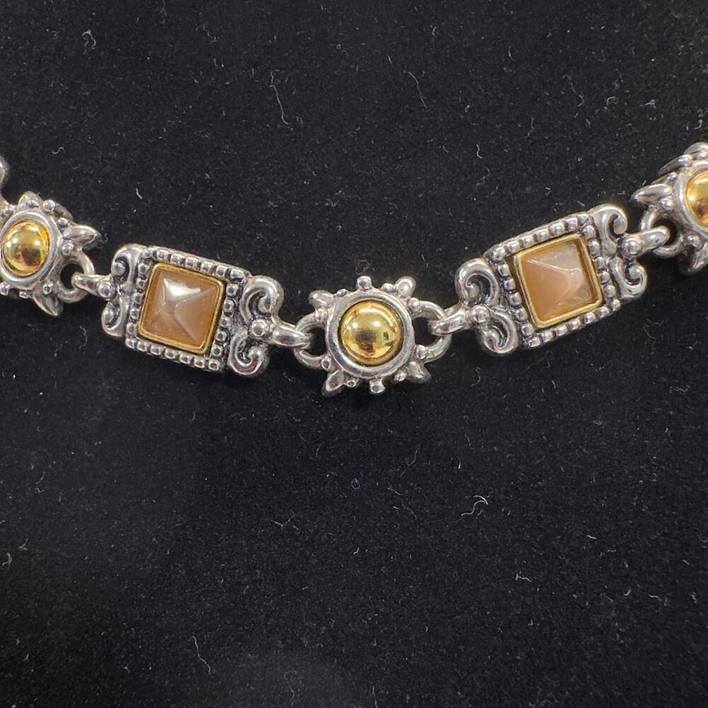 Premier Designs Blaine‎ Mixed Materials Antiqued Silver Gold Plated Glass Stones - Picture 3 of 6